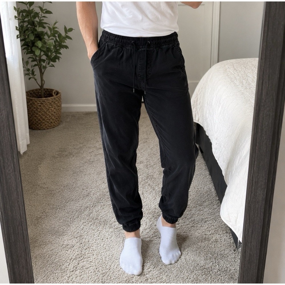 Denizen From Levi's Jogger Pants Mens S Black Drawstring Waist Tapered Leg